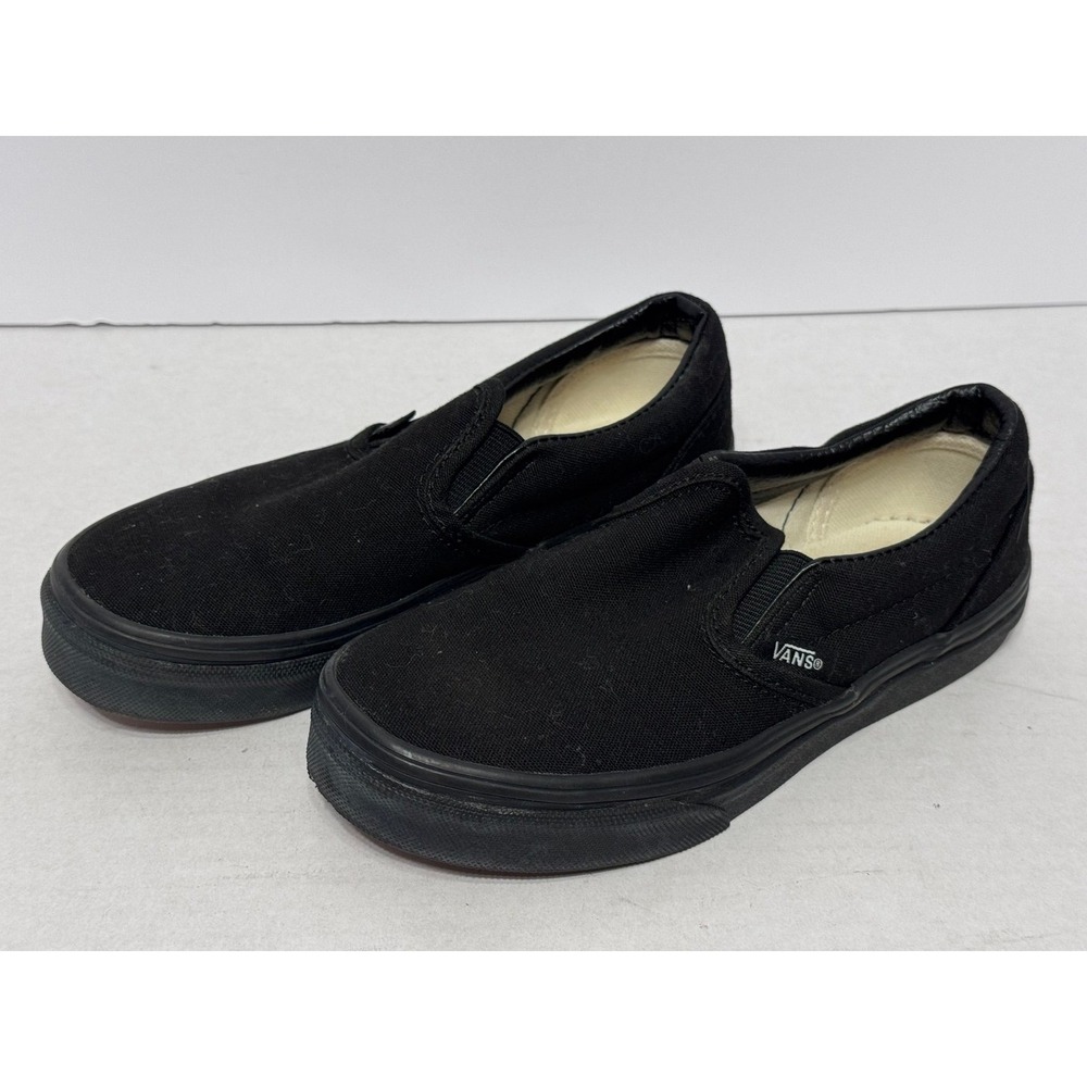 Vans Black Slip-On Shoes Kids 13.5 black on black